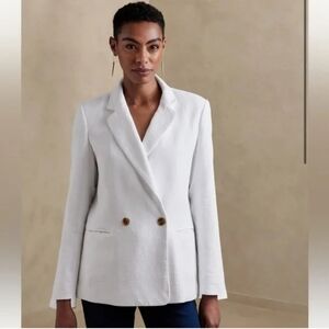 Banana Republic, women’s blazer, white, size 12 petite